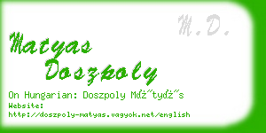 matyas doszpoly business card